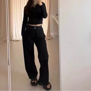 ALO Yoga Black Wide Leg Pants